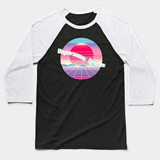 Vaporwave Dreams 80s Retro Sunset Grid Design Baseball T-Shirt